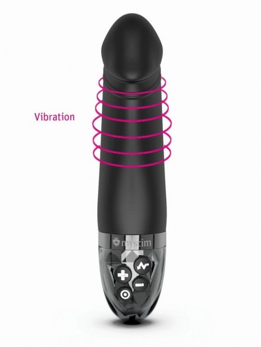 Черный вибратор с электростимуляцией Real Deal Neal - 16,5 см. - MyStim - купить с доставкой в Домодедово