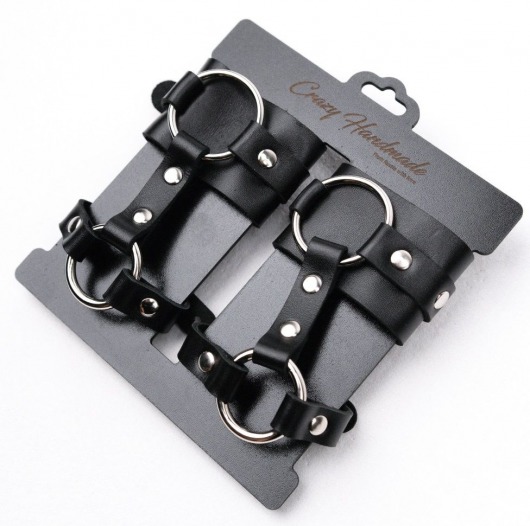 Черные наручники с креплением на кисть руки - Crazy Handmade - купить с доставкой в Домодедово