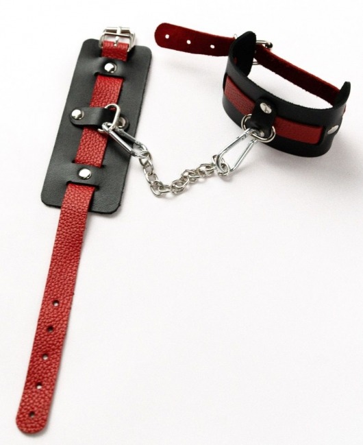 Черные оковы с красным декором и заклепками - Crazy Handmade - купить с доставкой в Домодедово