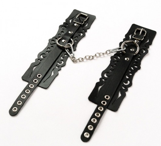 Узорчатые кожаные оковы с регулируемыми ремешками - Crazy Handmade - купить с доставкой в Домодедово