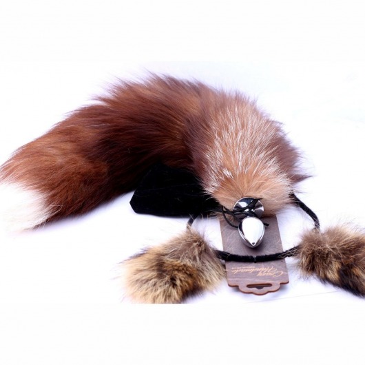 Игровой комплект: серебристая анальная пробка с пушистым хвостом и ободок-ушки - Crazy Handmade - купить с доставкой в Домодедово