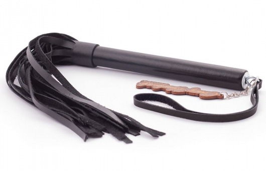 Черная кожаная плеть  Индиго  - 50 см. - Crazy Handmade - купить с доставкой в Домодедово