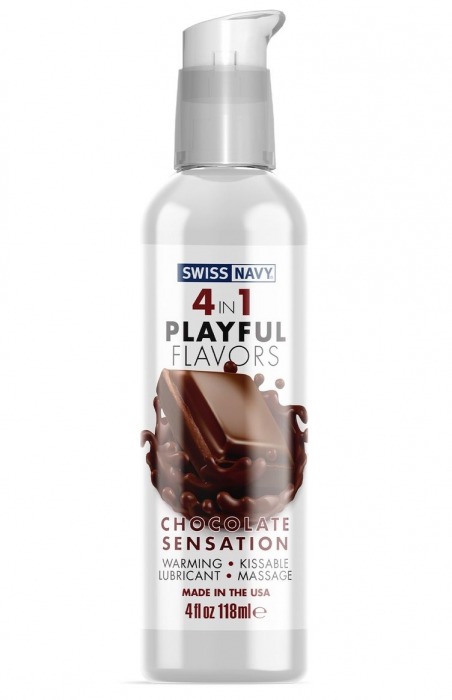 Массажный гель 4-в-1 Chocolate Sensation с ароматом шоколада - 118 мл. - Swiss navy - купить с доставкой в Домодедово