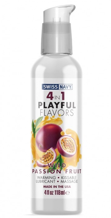 Массажный гель 4-в-1 Wild Passion Fruit с ароматом маракуйи - 118 мл. - Swiss navy - купить с доставкой в Домодедово