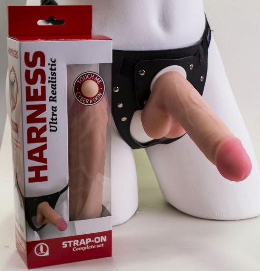 Страпон в подарочной упаковке: трусики с плугом и фаллоимитатор-насадка - 16 см. - LOVETOY (А-Полимер) - купить с доставкой в Домодедово