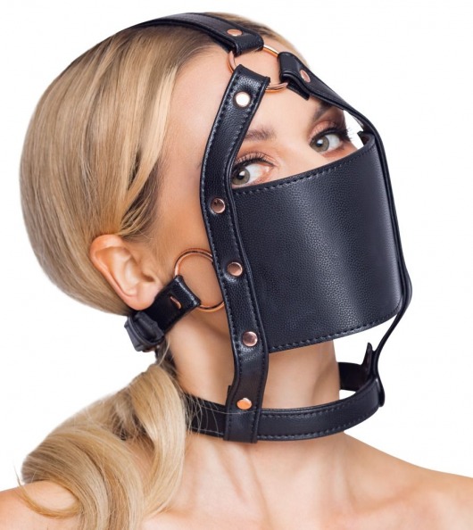 Черный намордник с кляпом-шаром Head Harness With A Gag - Orion - купить с доставкой в Домодедово