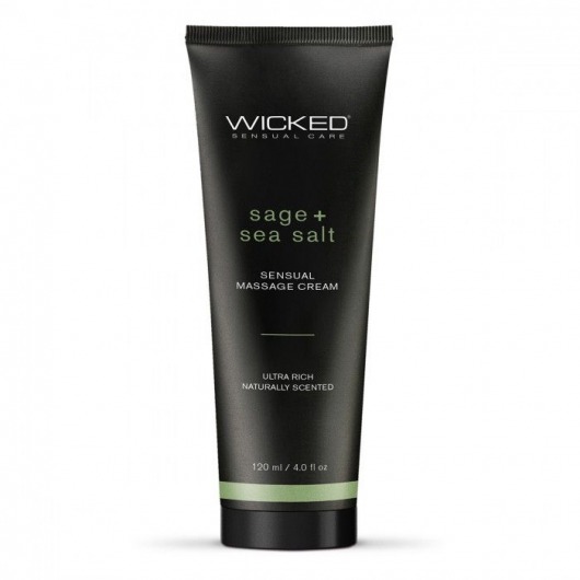 Массажный легкий крем WICKED Sage plus Sea Salt - 120 мл. - Wicked - купить с доставкой в Домодедово