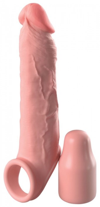 Телесная насадка-удлинитель 2 Inch Silicone X-tension with Strap - 20,3 см. - Pipedream - в Домодедово купить с доставкой