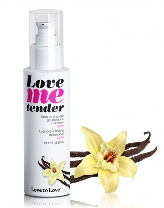 Съедобное согревающее массажное масло Love Me Tender Vanilla с ароматом ванили - 100 мл. - Love to Love - купить с доставкой в Домодедово