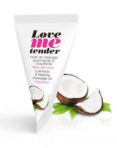 Съедобное согревающее массажное масло Love Me Tender Cocos с ароматом кокоса - 10 мл. - Love to Love - купить с доставкой в Домодедово