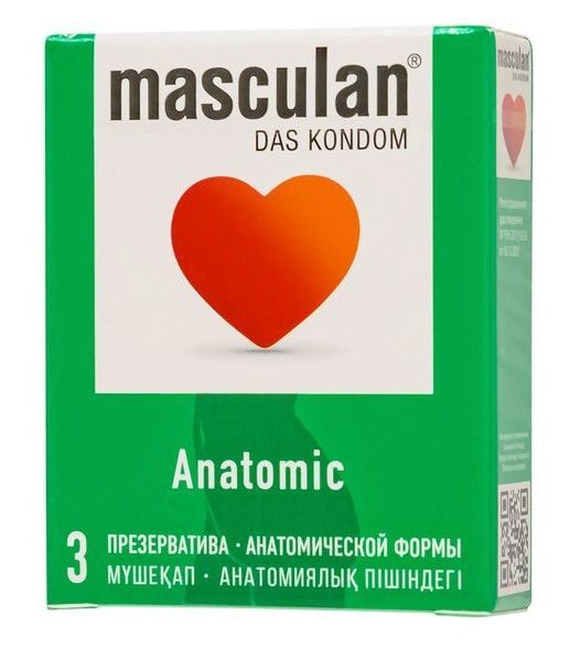 Презервативы анатомической формы Masculan Anatomic - 3 шт. - Masculan - купить с доставкой в Домодедово