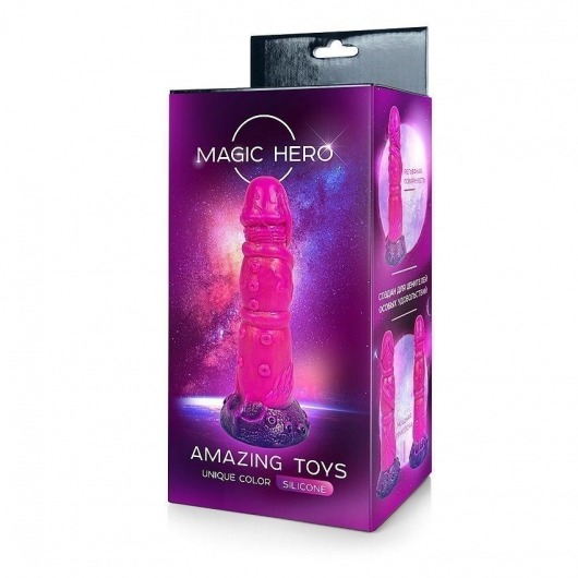 Розовый рельефный фантазийный фаллоимитатор - 20 см. - Bior toys - купить с доставкой в Домодедово