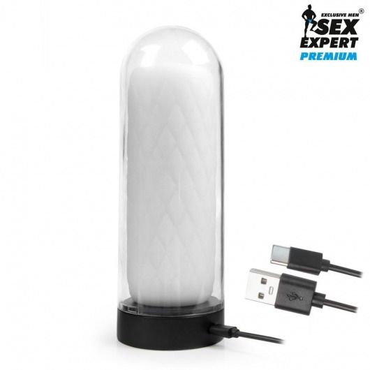 Оригинальный мастурбатор в колбе с нагревом - Sex Expert - в Домодедово купить с доставкой