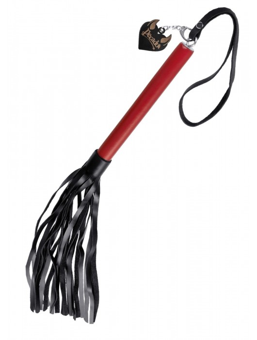 Черно-красная кожаная плеть - 50 см. - Pecado - купить с доставкой в Домодедово