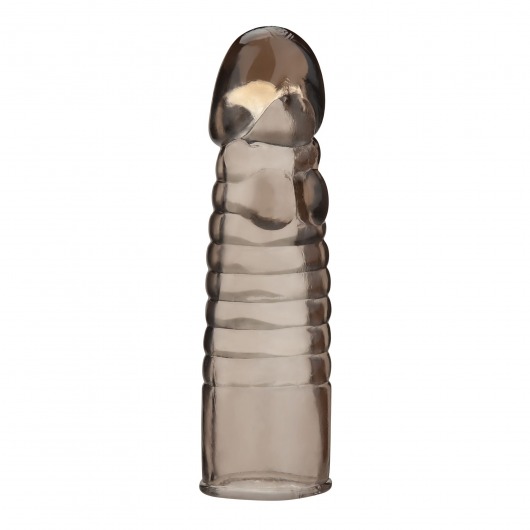Дымчатая насадка-удлинитель Ribbed Realistic Penis Enhancing Sleeve Extension - 15,2 см. - BlueLine - в Домодедово купить с доставкой