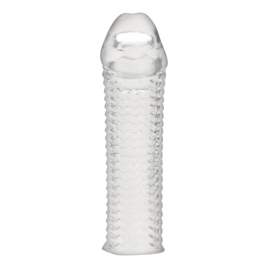 Текстурированная насадка на пенис Clear Textured Penis Enhancing Sleeve Extension - 16,5 см. - BlueLine - в Домодедово купить с доставкой