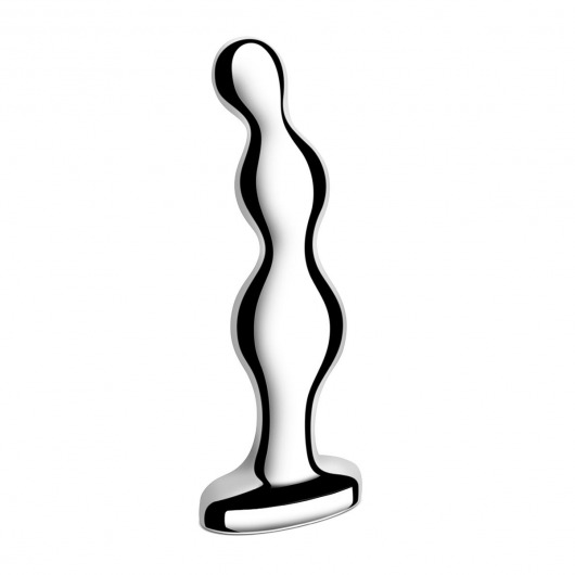 Стальной анальный фаллоимитатор для простаты Stainless Steel Anal Beads - 13 см. - b-Vibe - в Домодедово купить с доставкой