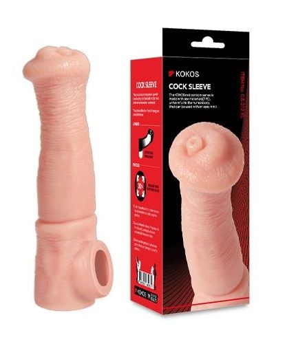 Телесная фантазийная насадка на член Cock Sleeve Size L - KOKOS - в Домодедово купить с доставкой