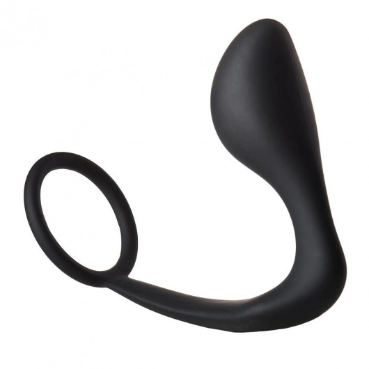 Черное эрекционное кольцо с анальной пробкой Anal Plug With Cockring - Dream Toys - в Домодедово купить с доставкой