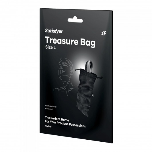 Черный мешочек для хранения игрушек Treasure Bag L - Satisfyer - купить с доставкой в Домодедово