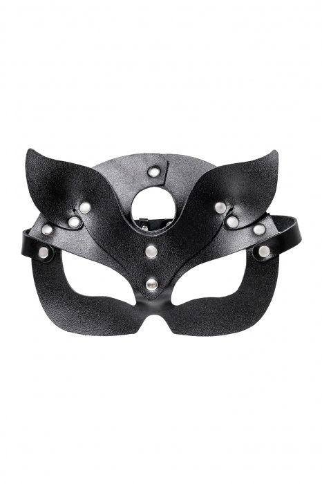 Черная кожаная рельефная маска кошки - Pecado - купить с доставкой в Домодедово