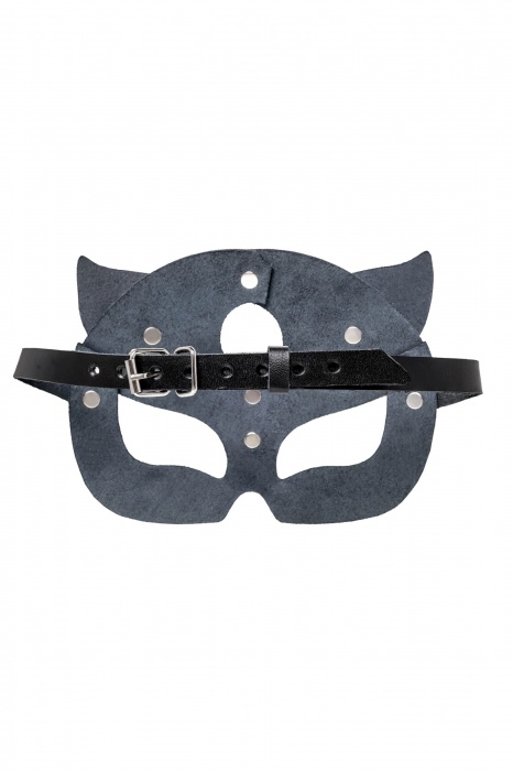 Черная кожаная рельефная маска кошки - Pecado - купить с доставкой в Домодедово