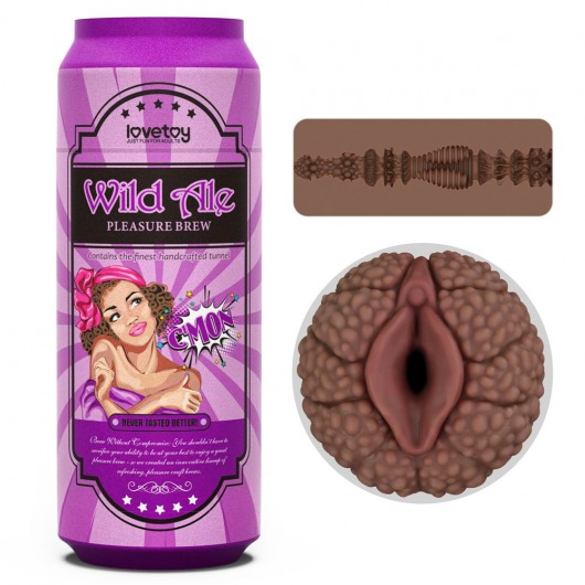 Коричневый мастурбатор-вагина Pleasure Brew Masturbator-Wild Ale в банке - Lovetoy - в Домодедово купить с доставкой