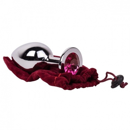 Большой стальной плаг с розовым кристаллом Pink Bubble Gum - 9,5 см. - Erotic Fantasy - купить с доставкой в Домодедово