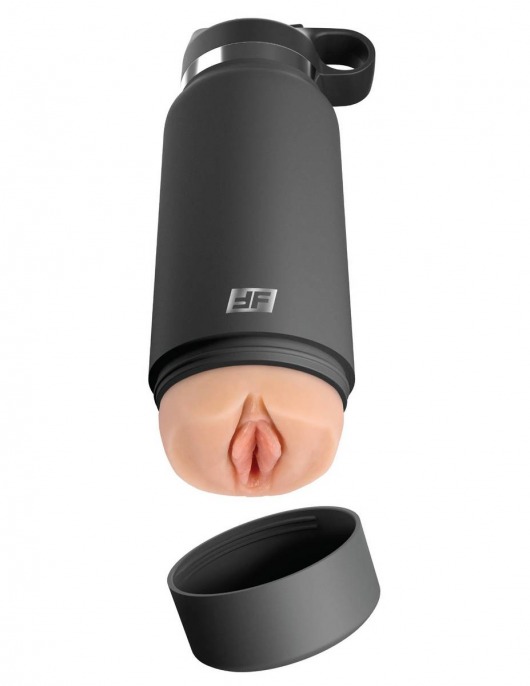 Серый мастурбатор в виде бутылки F*ck Flask - Pipedream - в Домодедово купить с доставкой