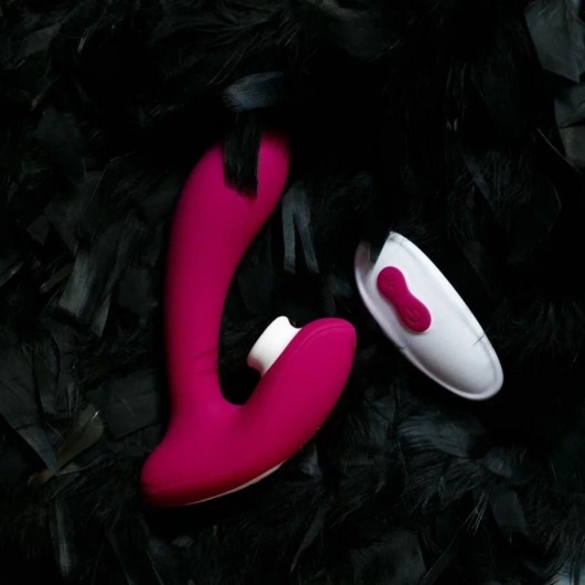 Бордовый вибратор для точки G с вакуум-волновой стимуляцией клитора Venus - HOT planet