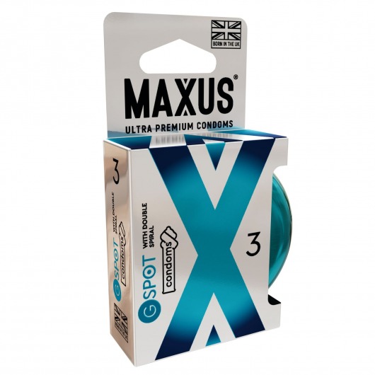 Презервативы Maxus G spot с двойной спиралью - 3 шт. - Maxus - купить с доставкой в Домодедово