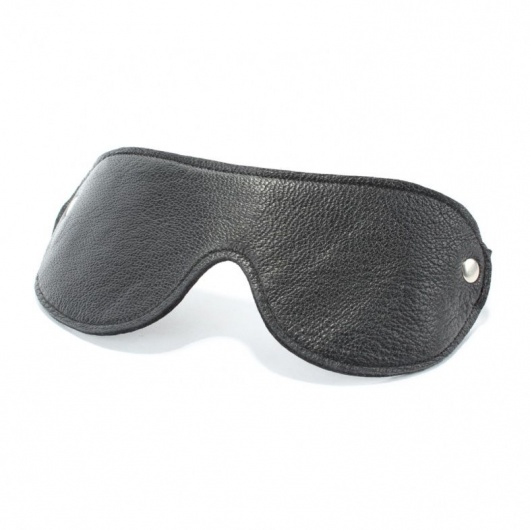 Черная кожаная маска на глаза - БДСМ Арсенал - купить с доставкой в Домодедово