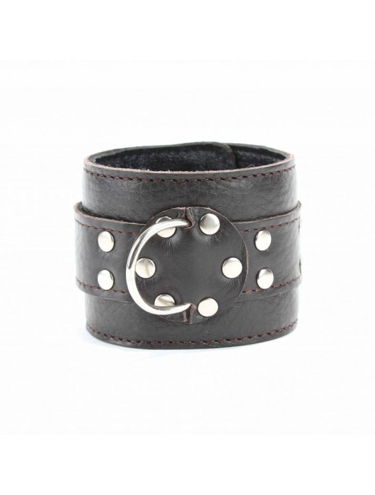 Коричневые оковы из мягкой кожи на металлической цепочке - БДСМ Арсенал - купить с доставкой в Домодедово