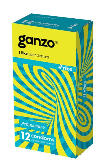 Презервативы с ребристой структурой Ganzo Ribs - 12 шт. - Ganzo - купить с доставкой в Домодедово