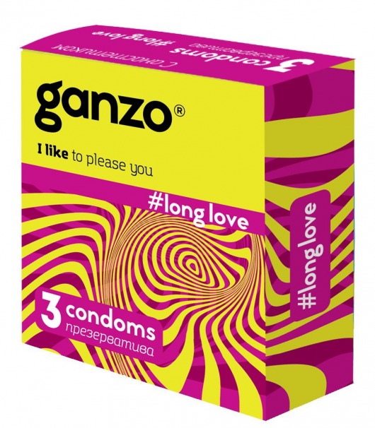 Презервативы с анестетиком для продления удовольствия Ganzo Long Love - 3 шт. - Ganzo - купить с доставкой в Домодедово