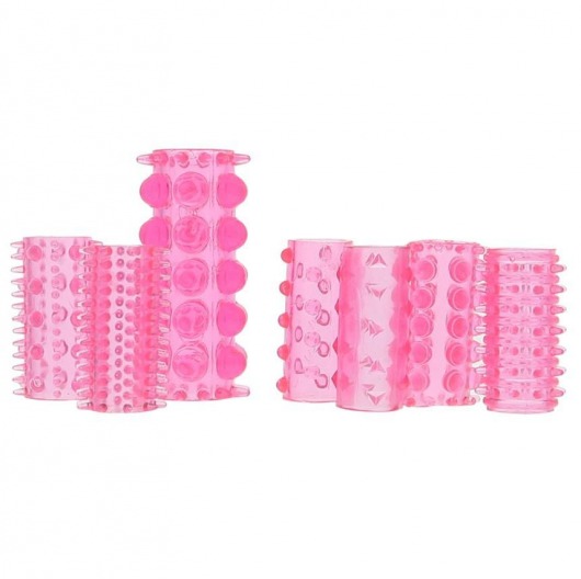 Набор из 7 розовых насадок на пенис ONE-A-DAY PENIS SLEEVES PINK - Seven Creations - в Домодедово купить с доставкой