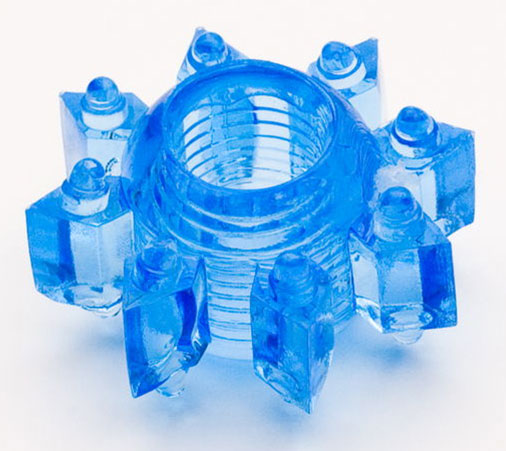 Голубая гелевая насадка-звезда - Toyfa Basic - в Домодедово купить с доставкой