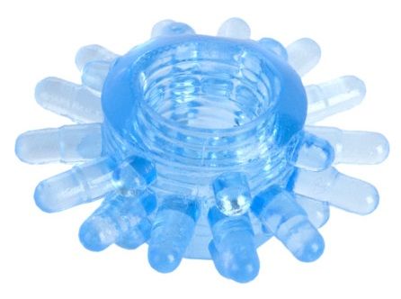 Голубая гелевая насадка с шипиками - Toyfa Basic - в Домодедово купить с доставкой