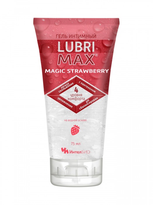 Интимный гель-смазка на водной основе Lubrimax Magic Strawberry - 75 мл. - ИнтелБИО - купить с доставкой в Домодедово