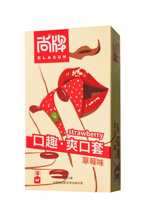 Презервативы Elasun Strawberry с аромато клубники - 10 шт. - Elasun - купить с доставкой в Домодедово
