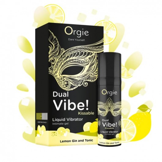 Съедобный жидкий вибратор Dual Vibe! со вкусом лимонного джина с тоником - 15 мл. - ORGIE - купить с доставкой в Домодедово