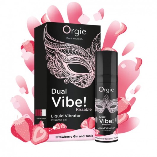 Съедобный жидкий вибратор Dual Vibe! со вкусом клубничного джина с тоником - 15 мл. - ORGIE - купить с доставкой в Домодедово