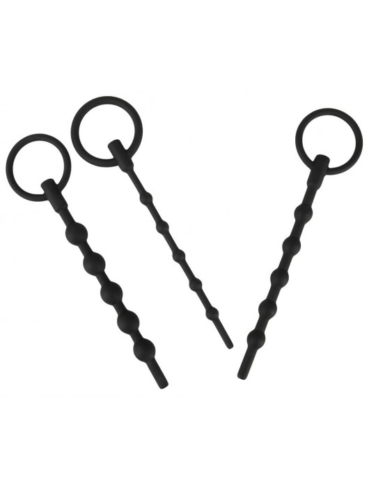 Набор из 3 черных силиконовых уретральных стимуляторов Training Set - Orion - купить с доставкой в Домодедово