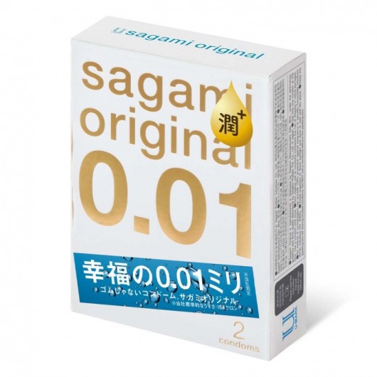 Увлажнённые презервативы Sagami Original 0.01 Extra Lub - 2 шт. - Sagami - купить с доставкой в Домодедово