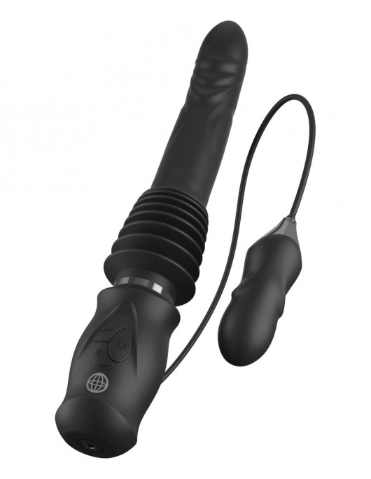 Черный автоматический вибромассажер с вибропулей Ultimate Silicone Thruster - Pipedream - купить с доставкой в Домодедово