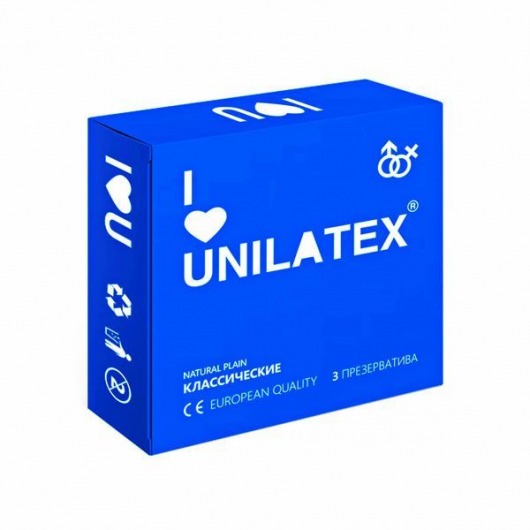 Классические презервативы Unilatex Natural Plain - 3 шт. - Unilatex - купить с доставкой в Домодедово