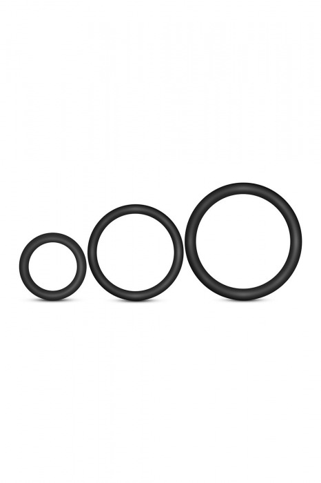 Набор из 3 черных эрекционных колец Cock Ring Set - Blush Novelties - в Домодедово купить с доставкой