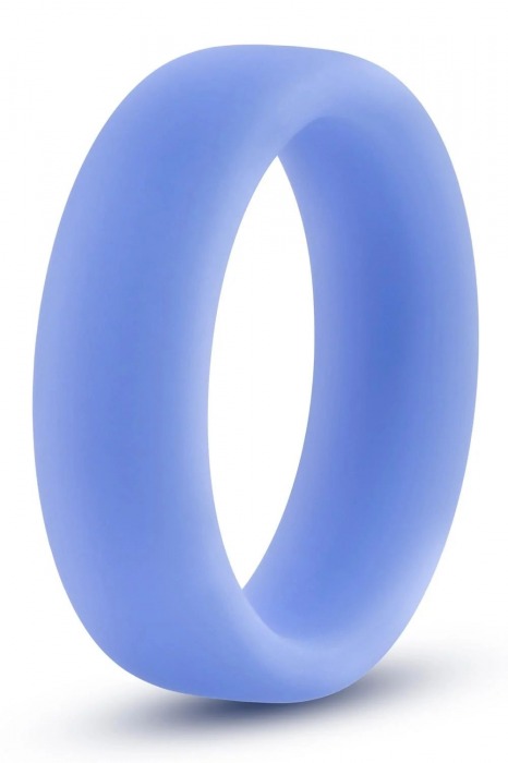 Голубое люминесцентное кольцо Silicone Glo Cock Ring - Blush Novelties - в Домодедово купить с доставкой