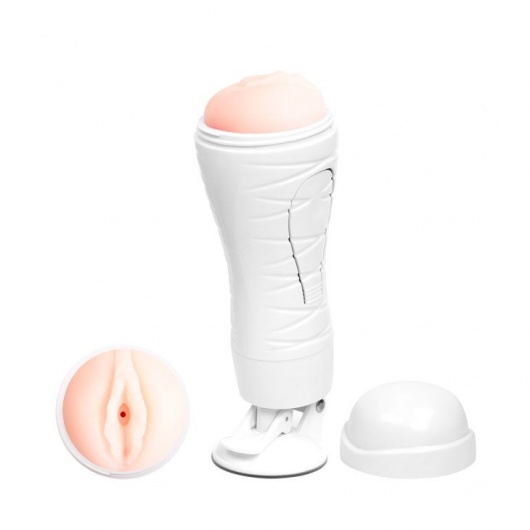 Мастурбатор-вагина Flora White с присоской и 12 режимами вибрации - Baile - в Домодедово купить с доставкой