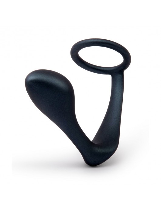 Черное эрекционное кольцо со стимулятором простаты Ringer Cock Ring   Plug - b-Vibe - в Домодедово купить с доставкой